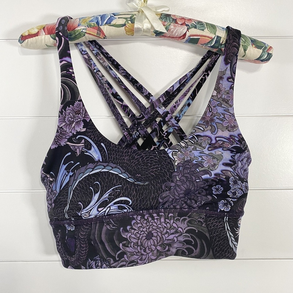 Lululemon Womens Free To Be Moved Memoir Sports Bra 6 Purple Strappy Activewear